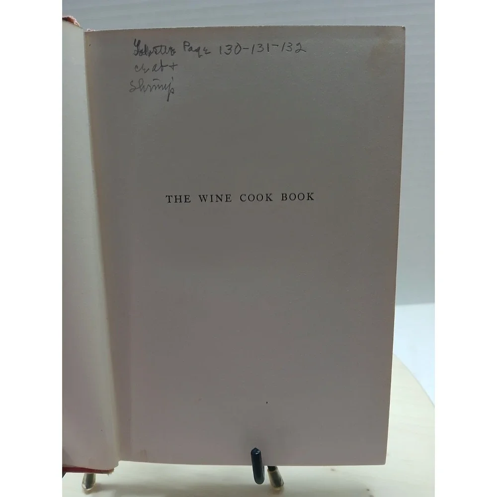 The‎ Wine Cook Book 1934 The Browns Cora, Rose Bob Classical Recipes
